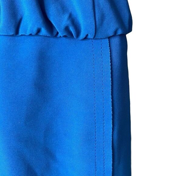 Norma Kamali Cobalt Blue Drop Waist Sleeveless Mini Dress XS Workwear Minimalist - Picture 6 of 13